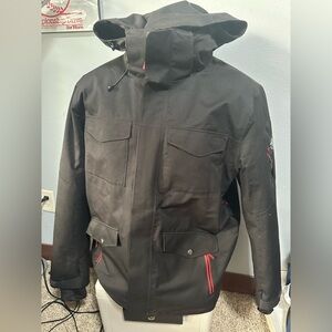 Men's Black Performance Jacket with Red Accents